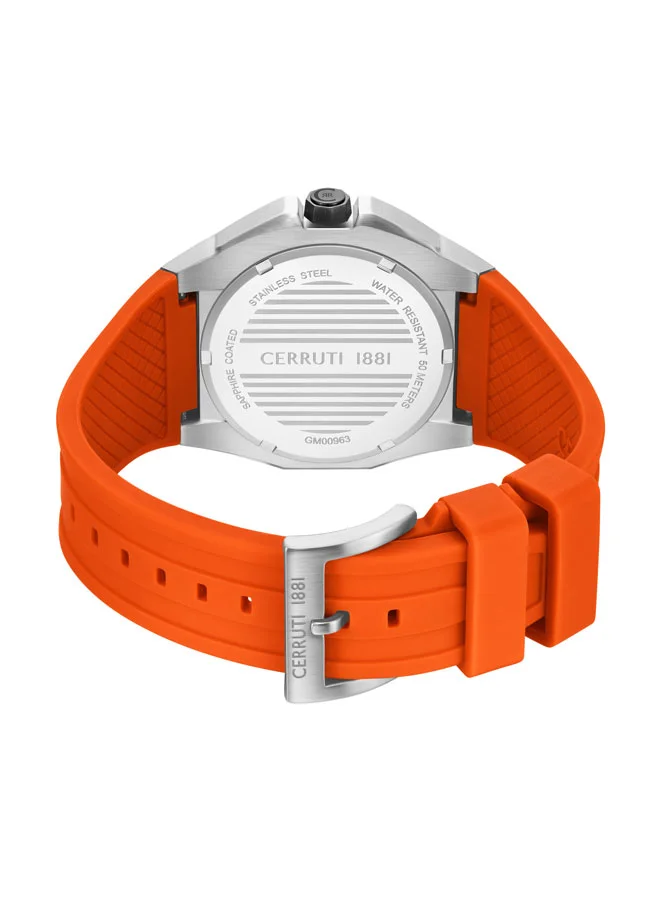 CERRUTI 1881 orange Men's Arezzo Black Carbon Dial Silicone Strap Analog Watch for Men, 41mm for Men | Best Price UAE